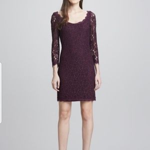DVF Zarita Lace Dress Plum